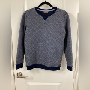 7 For All Mankind Blue Patterned Crewneck Sweater